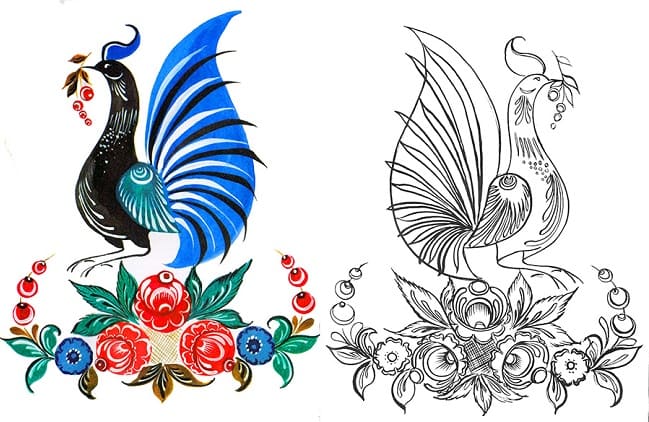 План-конспект урока по декоративному рисованию Птицы волшебного сада - городецкая роспись