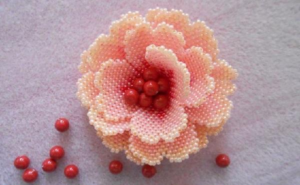 цветок из бисера мастер класс для начинающих мозаичное плетение